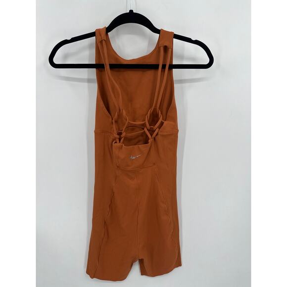 Nike Yoga Dri-Fit Luxe One Piece Jumpsuit DX1725-246 Orange Clay Size XS - Picture 5 of 9